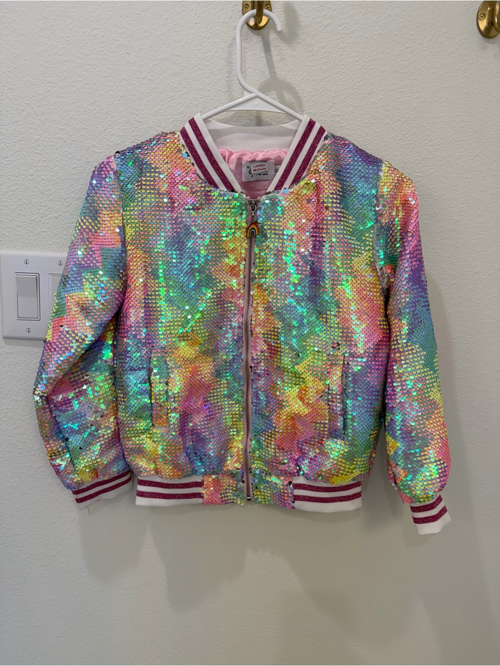 Lola + The Boys Sequin Rainbow Bomber Jacket - Kids